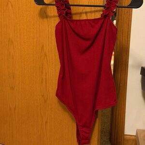 Elegant Red Women's Bodysuit